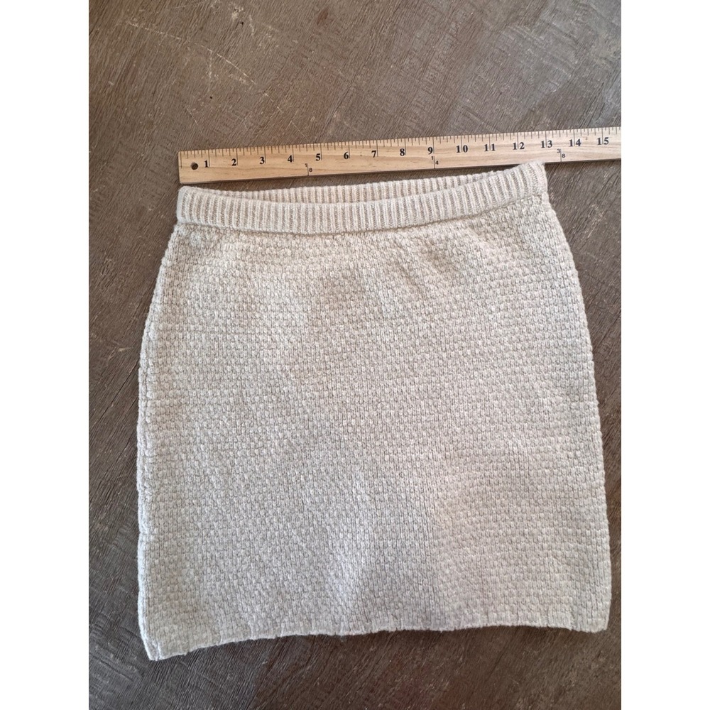 Free People Cream Boucle Knit Mini Skirt Womens XS Textured Stretch - Picture 5 of 7